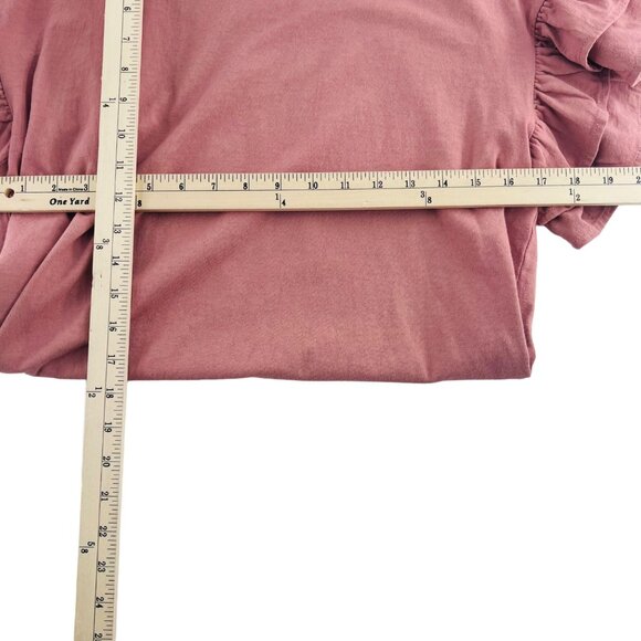 Current Elliot size 1 Small Dress Small Shirt Dress Pink Mauve Ruffled Sleeves - Picture 4 of 5